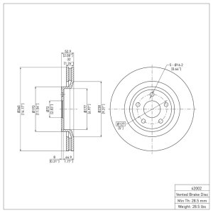 Jeep Grand Cherokee Brake Rotor (1) - Front - R1 Concepts - Plain - `06-`10